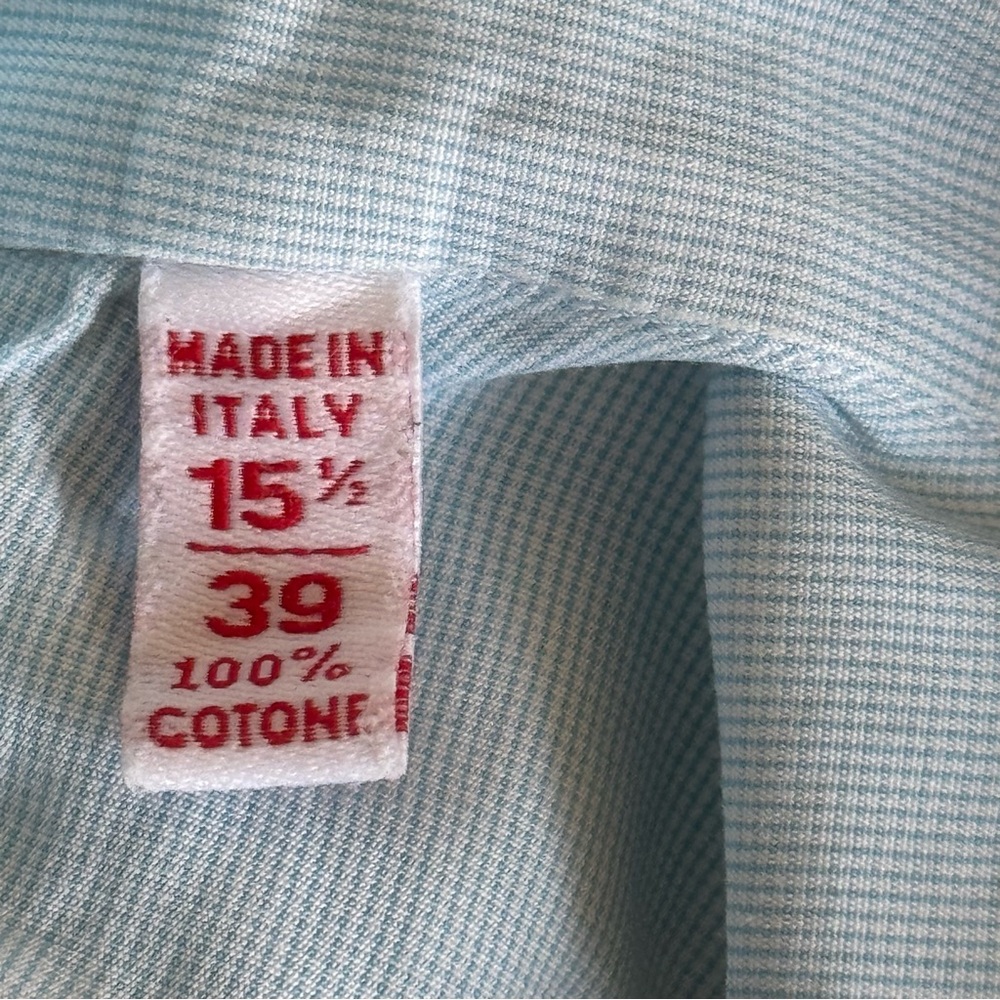 Isaia Light Blue Men's Dress Shirt - Picture 2 of 3